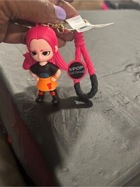 Pink Hair Keychain bag accessory Charm - K-Pop  Doll Accessory